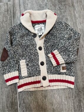 Roots Cabin Knit Shawl Collar Cardigan - 12-18M